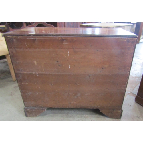 2191 - A Georgian mahogany bedroom chest with cross banded top, over two short and three long graduated dra... 