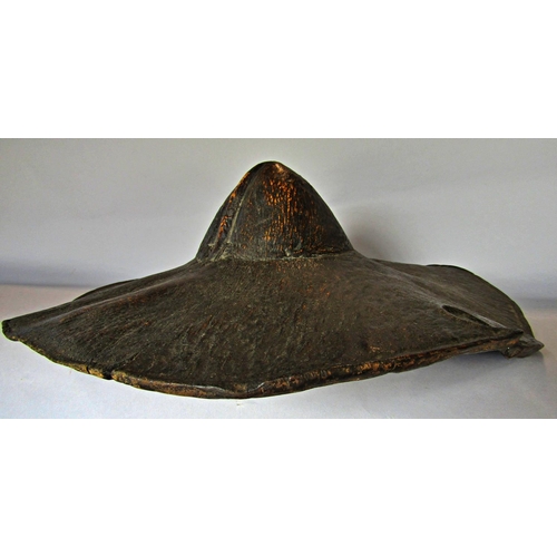 1440 - A Sudanese elephant hide shield from the Beja tribe, 45cm diam.