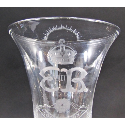 1160 - A Royal Brierly Edward VIII Coronation Goblet dated 12th May 1937, with a silver coin in the stem, 2... 