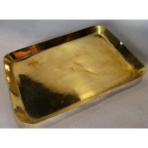 1427 - An early 19th century brass travelling spice box with mixing tray and lockable clasp, bearing a Trad... 