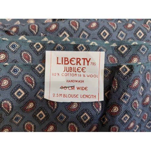 1586 - 5 vintage fabric pieces; 3 are blouse lengths in 'Jubilee' wool/cotton mix by Liberty. The floral le... 