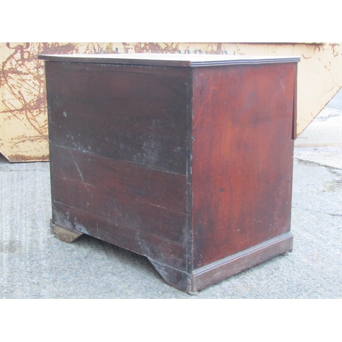 2450 - A large 19th century box commode, the rising cover revealing a generous seat within shaped arms, 80c... 