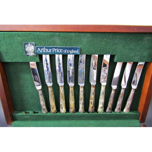 1194 - An Arthur Price Arden Canteen of Silver Plated Cutlery, for six settings, shell patterned, two side ... 