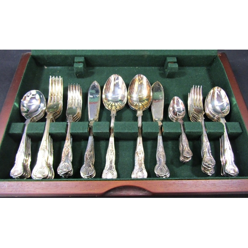 1194 - An Arthur Price Arden Canteen of Silver Plated Cutlery, for six settings, shell patterned, two side ... 