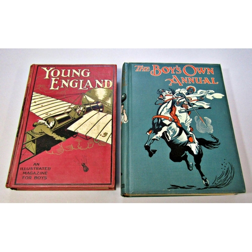 206 - The Boys Own Annual, volumes 41 - 45 Young England volumes 35 - 40 covering 1914 - 1919 period and t... 