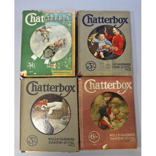 207 - Five volumes of Chatterbox, four with original dust wrappers, 1914, 15, 16, 17 and 18