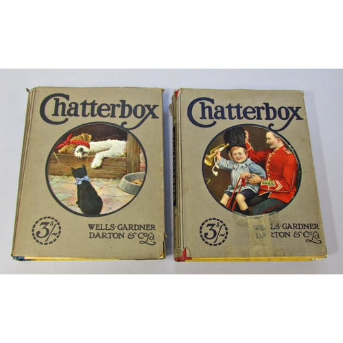 207 - Five volumes of Chatterbox, four with original dust wrappers, 1914, 15, 16, 17 and 18