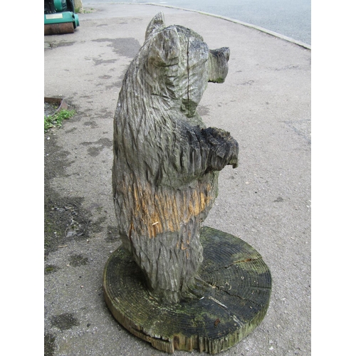 2060 - A forest chainsaw art study of a standing bear (af) 60cm high