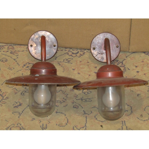 2106 - A pair of good quality vintage style industrial exterior wall lights