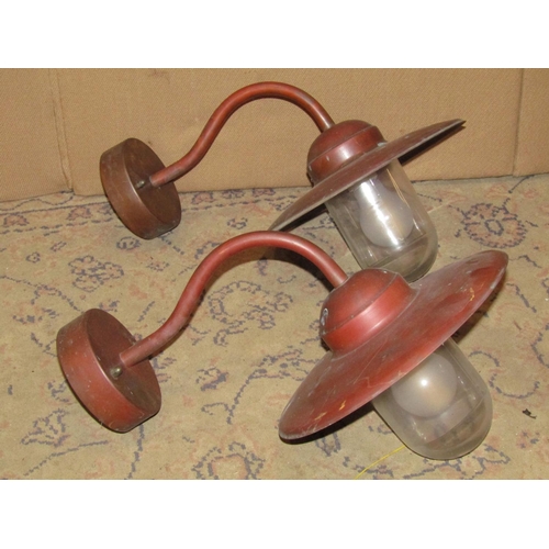 2106 - A pair of good quality vintage style industrial exterior wall lights