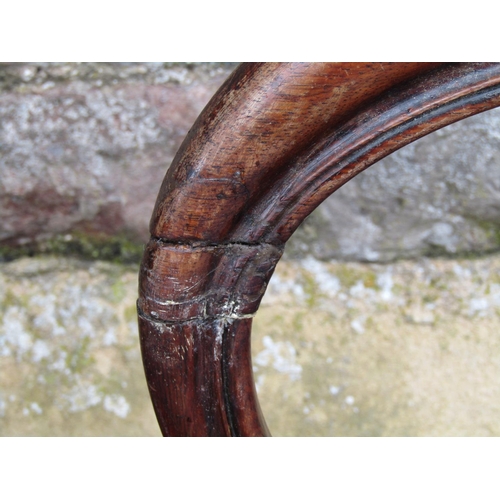 2124 - Set of four Victorian rosewood dining chairs with kidney shaped backs, over upholstered serpentine f... 