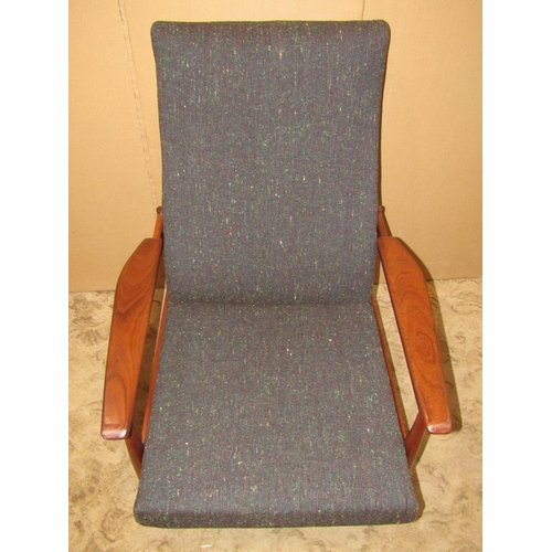 2158 - Guy Rogers 'Manhattan' reclining open armchair with recently reupholstered seat and back