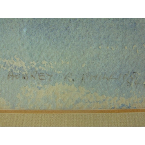 13 - Aubrey Phillips (b.1920) - 'Snow Showers', watercolour on paper, signed lower right, artist's biogra... 