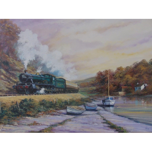 29 - Alan King (1946-2013) - 'Great Western on the Dart' (1991), oil on canvas, signed lower right, title... 