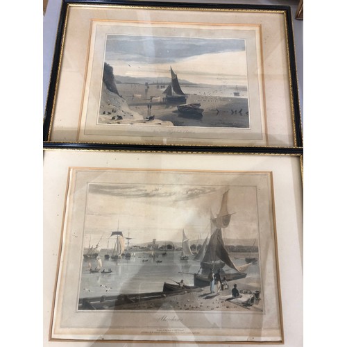 24 - THIRTEEN PRINTS (18th Century and later) - Mainly maritime themed depicting shipwreck, smuggling, Pl... 