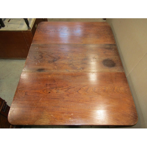 2274 - A Georgian countrymade drop leaf dining table raised on four square tapered legs, in oak or possible... 