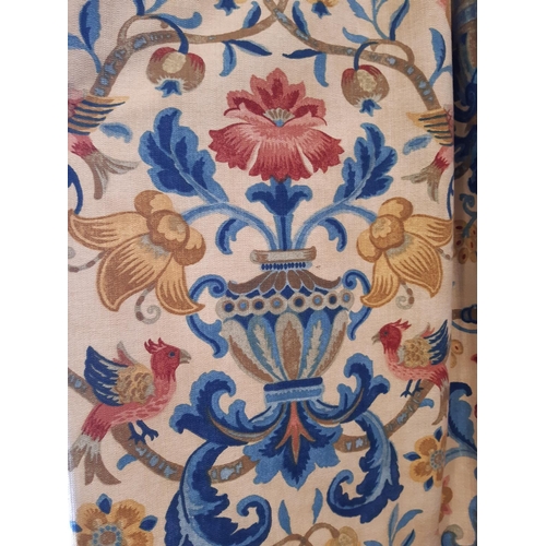 1554 - Large single good quality heavy curtain in 'Pompadour' fabric by Zoffany, lined and thermal lined wi... 