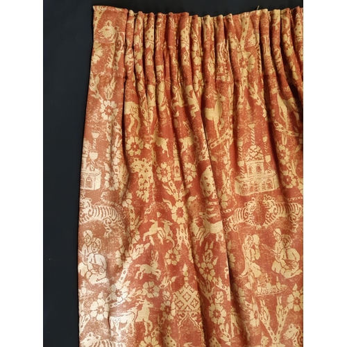 1556 - 2 pairs good quality  heavy curtains in 'Burton' fabric by Andrew Martin, lined and thermal lined wi... 