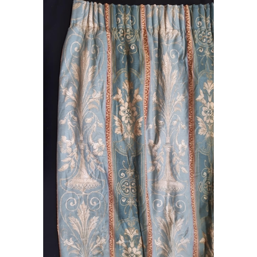 1574 - One pair curtains in 'Chartwell' by Nouveau Fabric, blackout lined and thermal lined with pencil ple... 