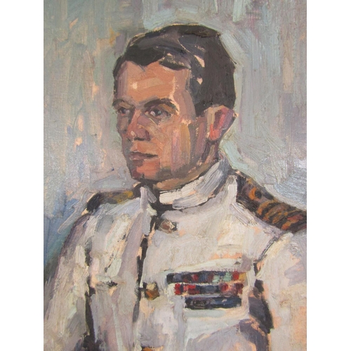 42 - Wieslaw Pilawski (1916-1972) - Portrait of A Naval Officer in Uniform (1958), oil on canvas, signed ... 