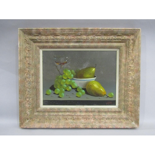 65 - Still Life with Fruit (20th Century), indistinctly signed lower right, oil on canvas, 30 x 40 cm, in... 