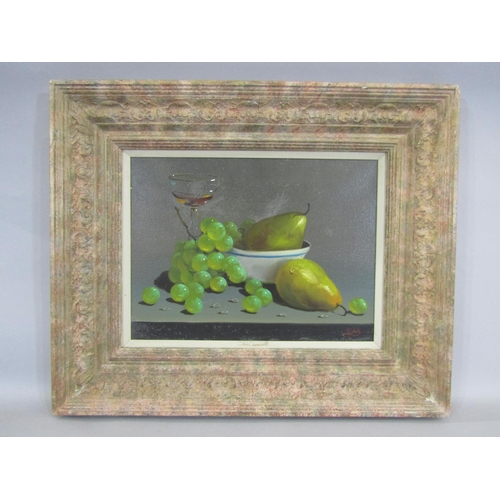 65 - Still Life with Fruit (20th Century), indistinctly signed lower right, oil on canvas, 30 x 40 cm, in... 