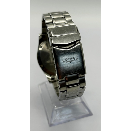 1358 - Gent's Rotary wristwatch in stainless steel case, GB02339 with box and card detailing purchase 5th J... 