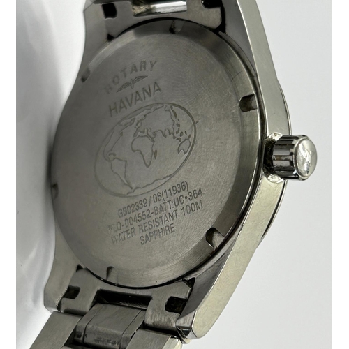 1358 - Gent's Rotary wristwatch in stainless steel case, GB02339 with box and card detailing purchase 5th J... 