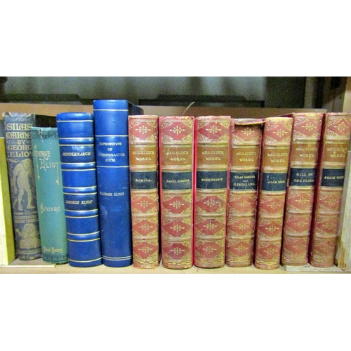 249 - George Elliot to include Silas Marner, illustrated by Hugh Thomson, seven leather bound volumes publ... 