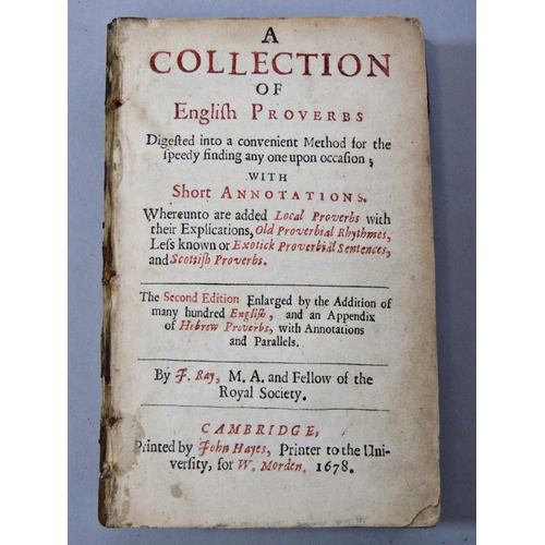 296 - John Ray 1927 - 1705 - A collection of english Proverbs with short annotations, 2nd edition, publish... 