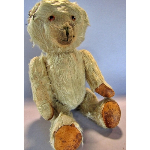 1459 - A mixed lot of items, including, a well worn mohair teddy bear, a Horner Accordion, a table lamp wit... 