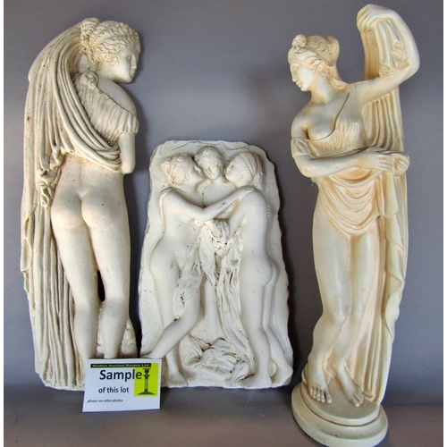 1462 - A miscellaneous selection of items including a plaster relief of the Three Graces, a Mamod steam rol... 