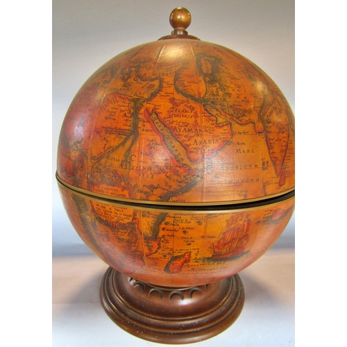 1472 - A drinks cabinet in the form of an 18th century Terrestrial Globe with a hinged equator opening to r... 