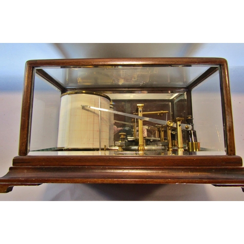 1493 - An early 20th century un marked barograph, with paper and ink bottle.