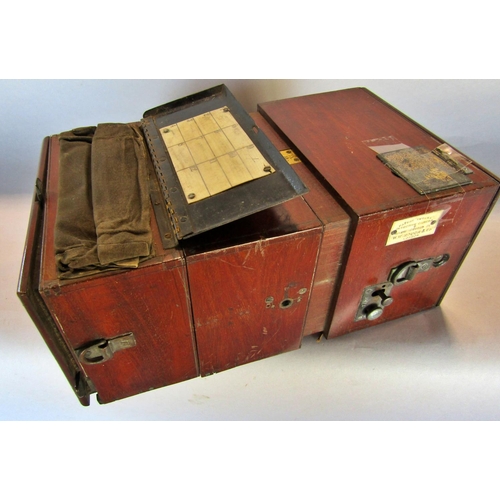 1499 - A Patent Eureka Detective Camera, Manufactured by W.W.Rough & Co London, a mahogany case with three ... 