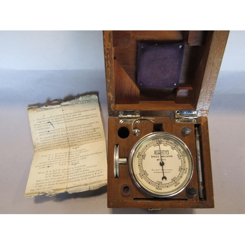 1502 - An Elliott Speed Indicator serial Number 13930 complete with original instruction pamphlet bearing t... 