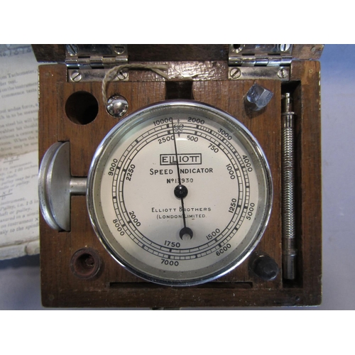 1502 - An Elliott Speed Indicator serial Number 13930 complete with original instruction pamphlet bearing t... 