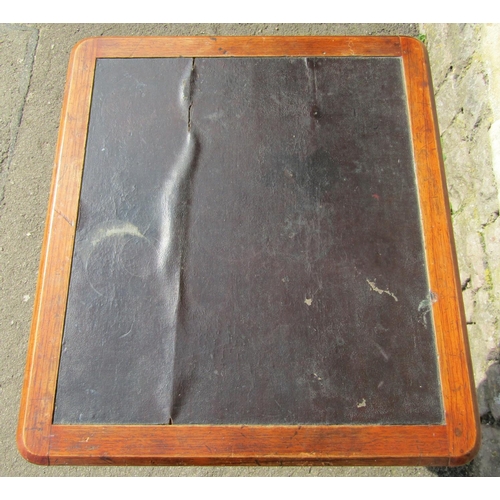 2397 - A Victorian mixed wood occasional table the shallow rectangular box hinged lid raised on a turned pi... 