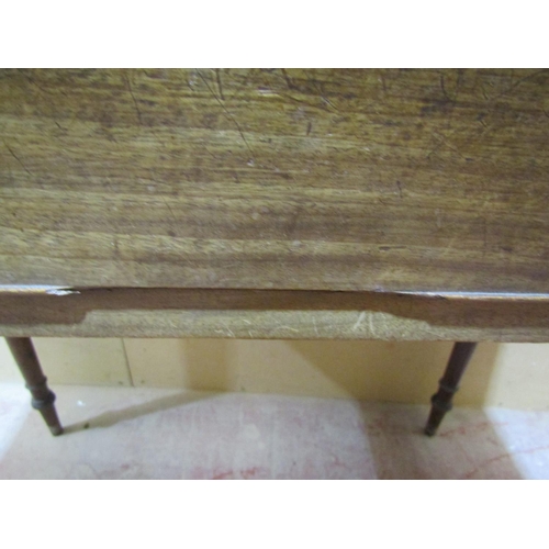 2434 - Mid 19th century mahogany side table with frieze drawer on turned supports, 93cm wide