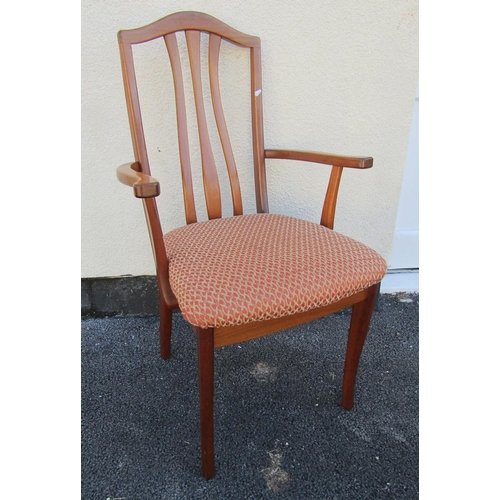 2442 - Mid-20th century rectangular teak wood dining table, on tapering supports, together with seven later... 