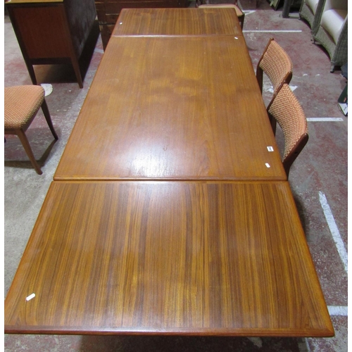 2442 - Mid-20th century rectangular teak wood dining table, on tapering supports, together with seven later... 