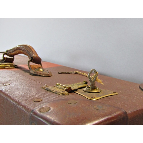 1535 - A vintage leather Gladstone bag with decent stitching and a large vintage Pukka suitcase.