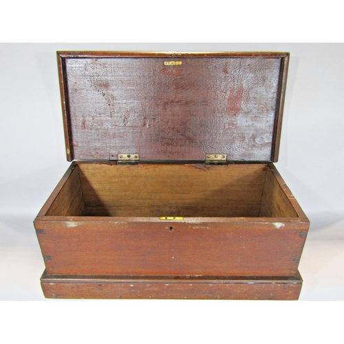 1540 - A 19th century oak bible box, on a plinth base, 64cm wide.