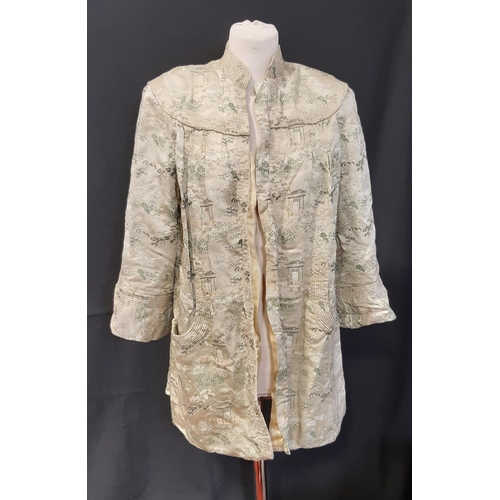 1567 - Four Eastern 20th century garments comprising a decorative jacket lined in gold silk, with quilted m... 