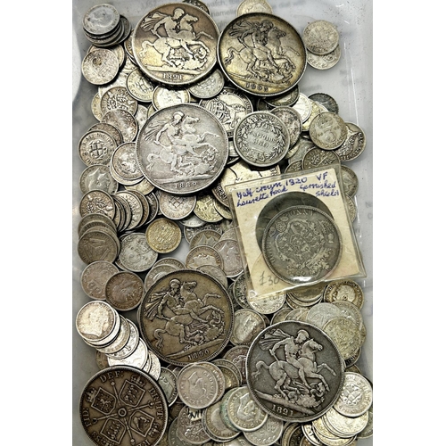 1380 - A collection of English silver coinage pre 1947 to include Victorian crowns, 1890, 1889, George IV e... 