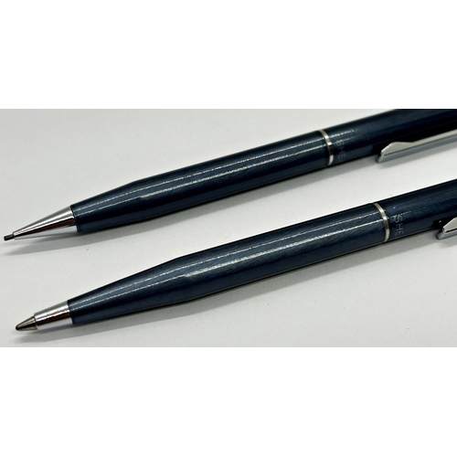 1395 - Lady Sheaffer TRZ 70 1029 blue ronce ballpoint pen and pencil