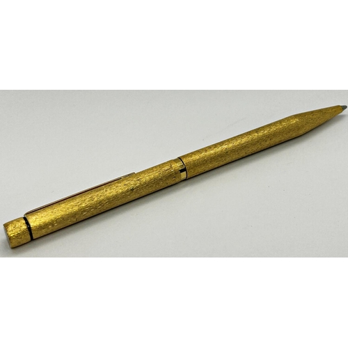 1397 - Sheaffer Targa gold plated lame ballpoint pen