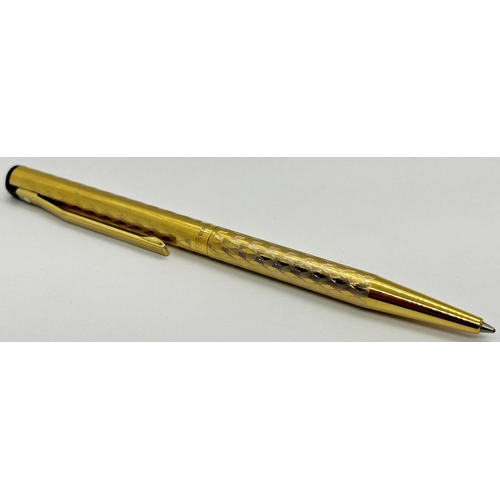 1398 - Lady Sheaffer TRZ 70 gold plated zig zag ballpoint pen (af clip slightly loose)