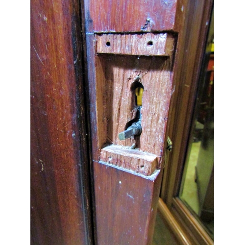 2207 - 19th century mahogany bedroom chest of three long and two short graduated drawers, with kite shaped ... 