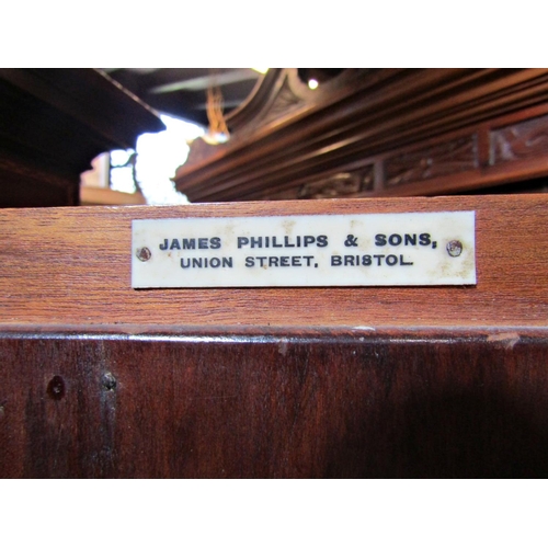 2207 - 19th century mahogany bedroom chest of three long and two short graduated drawers, with kite shaped ... 